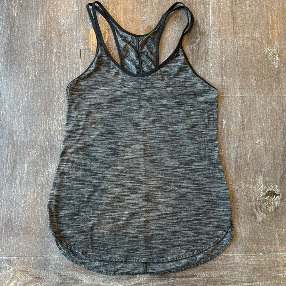 Lululemon Tank What The Sport Singlet IICottony Gret Heathered Black size 4